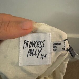 Princess Polly Cream and Black Polka Dot Dress